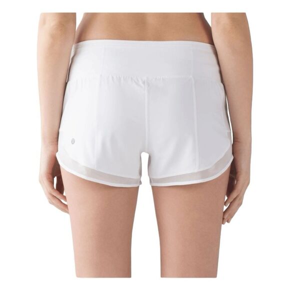 Lululemon Mind Over Miles Short White Low Rise Running Athletic Shorts 4 - Picture 5 of 9